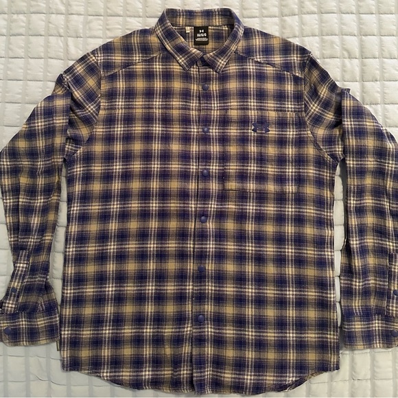 Blue and cream Under Armour‎ Tradesman Flex Flannel Shirt Men’s size L - Picture 6 of 15